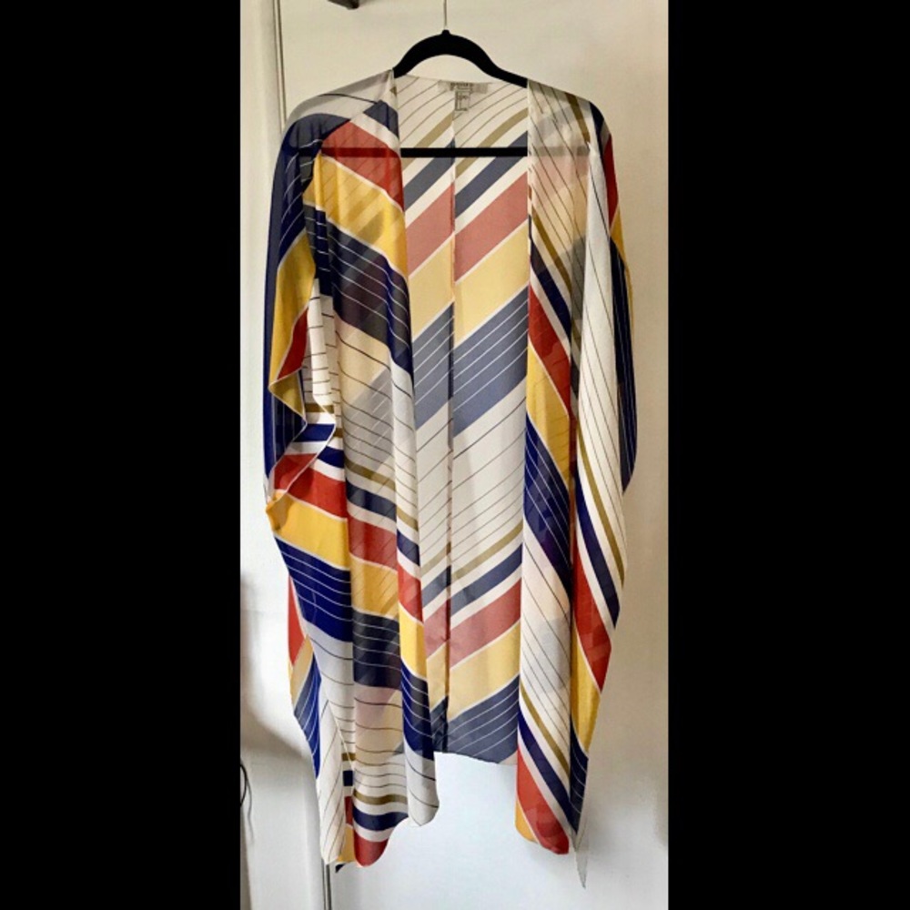 Multicolor Striped Kimono